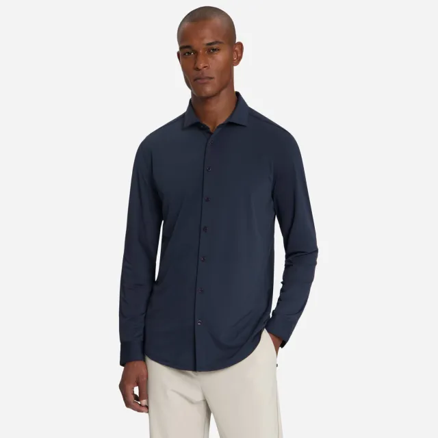 No Excess regular casual overhemd donkerblauw Night