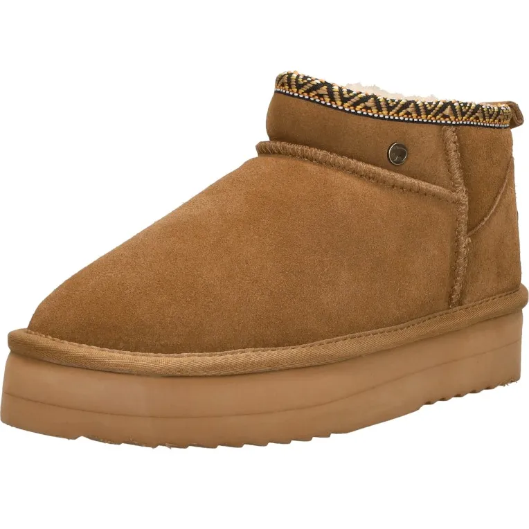 Warmbat Durack Plateau Tape enkellaarsjes cognac, foto 4