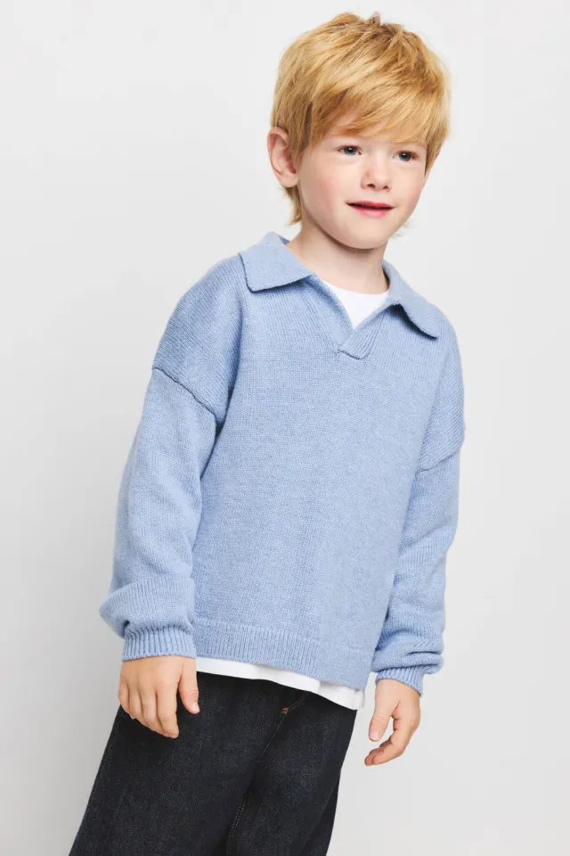 Mango Kids gebreide trui - lichtblauw