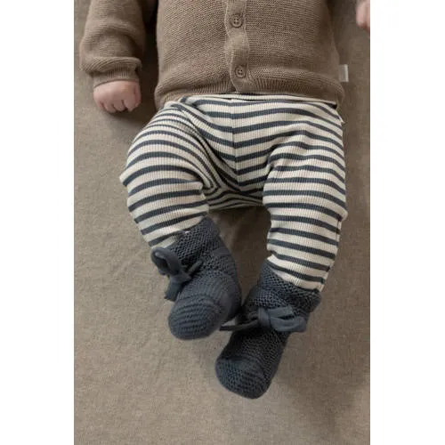 Noppies baby katoenen gestreepte babybroek blauw/ecru, foto 4