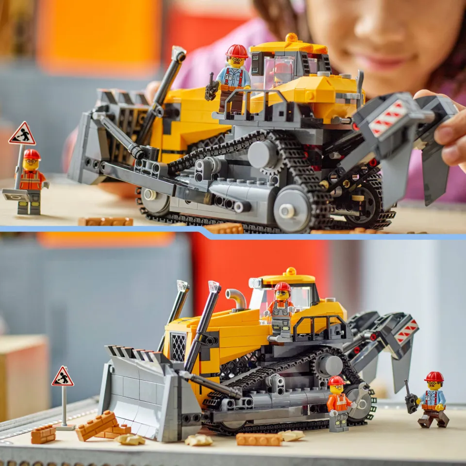 Lego City Gele Bulldozer, Bouwplaatsvoertuig 60466, foto 5