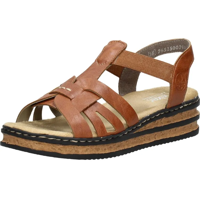 Rieker comfortabele sandalen cognac, foto 3