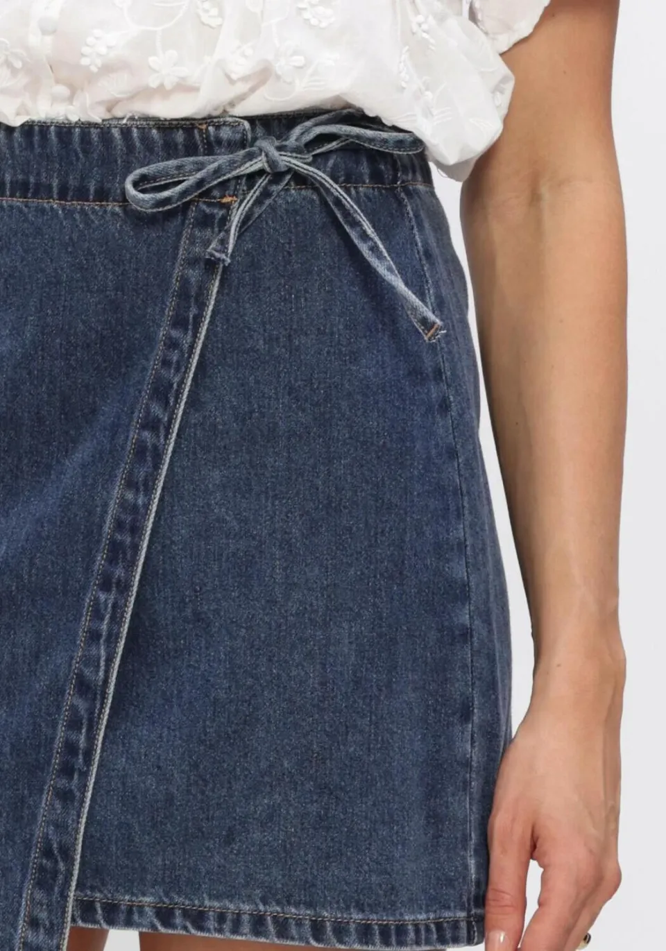 Object Objrosie denim minirok blauw, foto 4