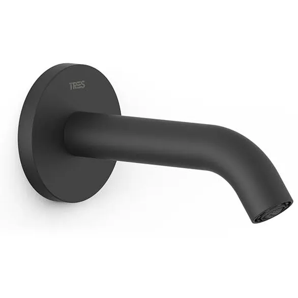 Tres Complementos kraanhals inbouw uitloop 14.9 cm rond mat zwart