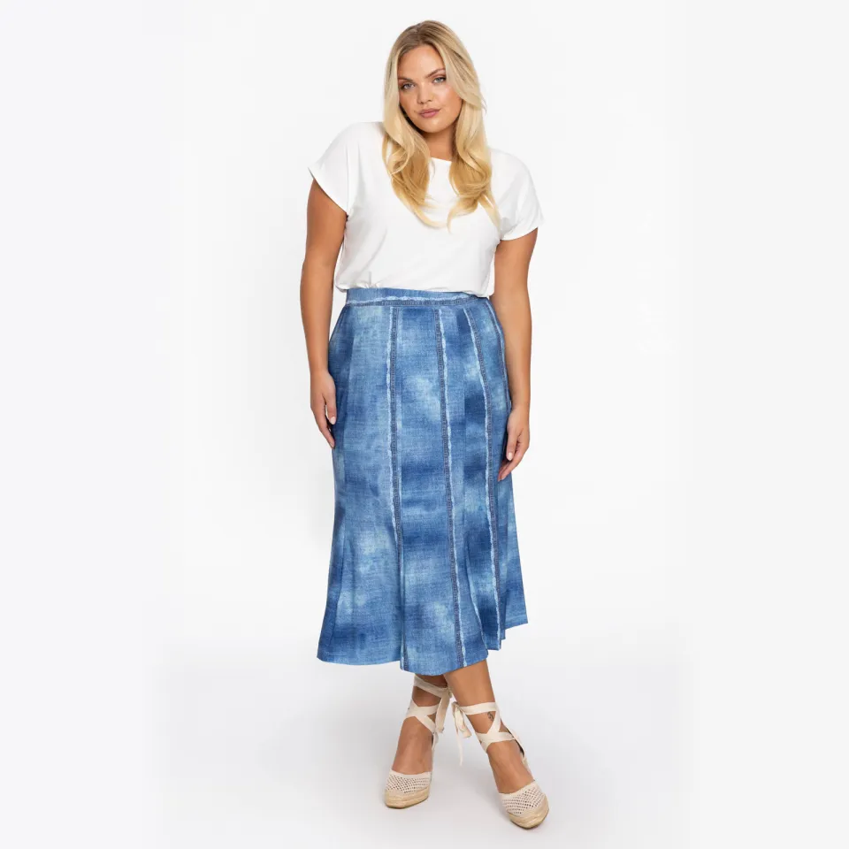 Yoek A-lijn rok blauw