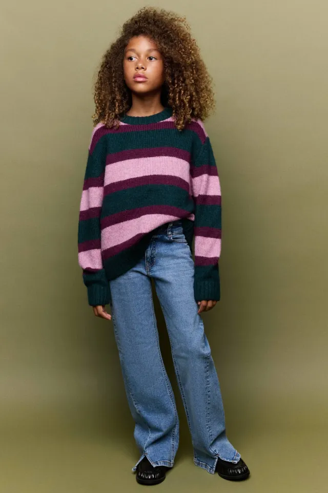 Mango Kids flared jeans met split - medium blauw