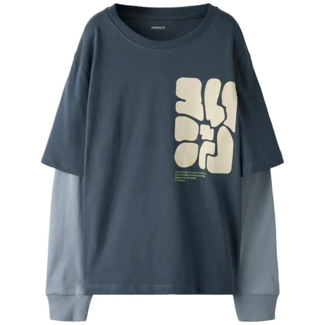 NAME IT KIDS longsleeve met print - blauw