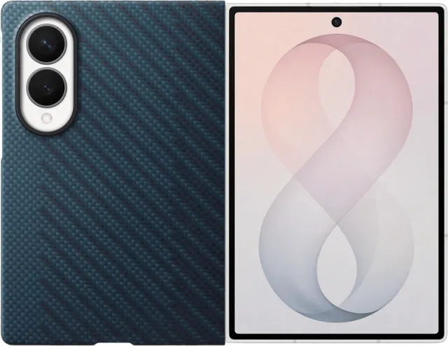 Samsung Galaxy Z Fold 8 Carbon Back Cover met Magneet Blauw Blue