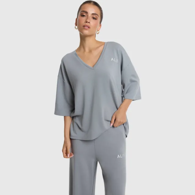 Alix The Label top lichtgrijs