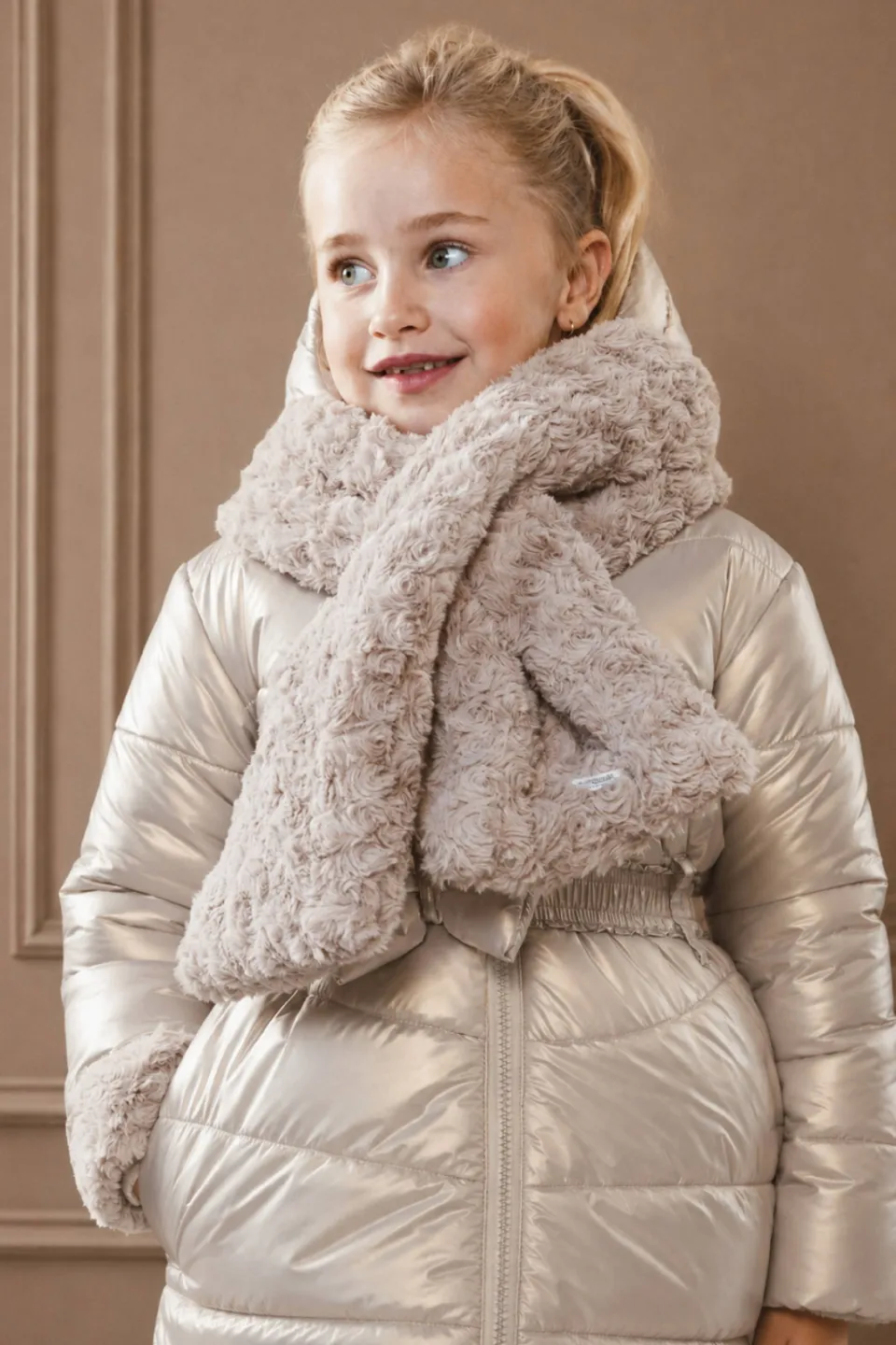 Le Chic RIANNA sjaal lichtbruin, foto 2