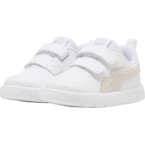 Puma Courtflex V3 imitatieleren sneakers - wit/lichtroze, foto 3