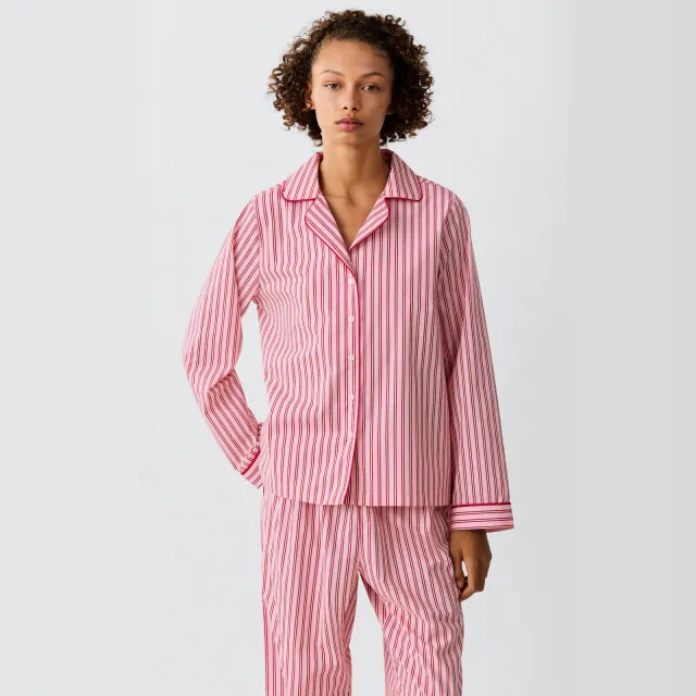 Mango gestreepte pyjama roze rood Roze/rood