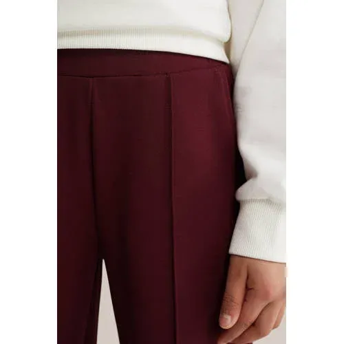 WE Fashion loose fit casual broek donkerrood, foto 4