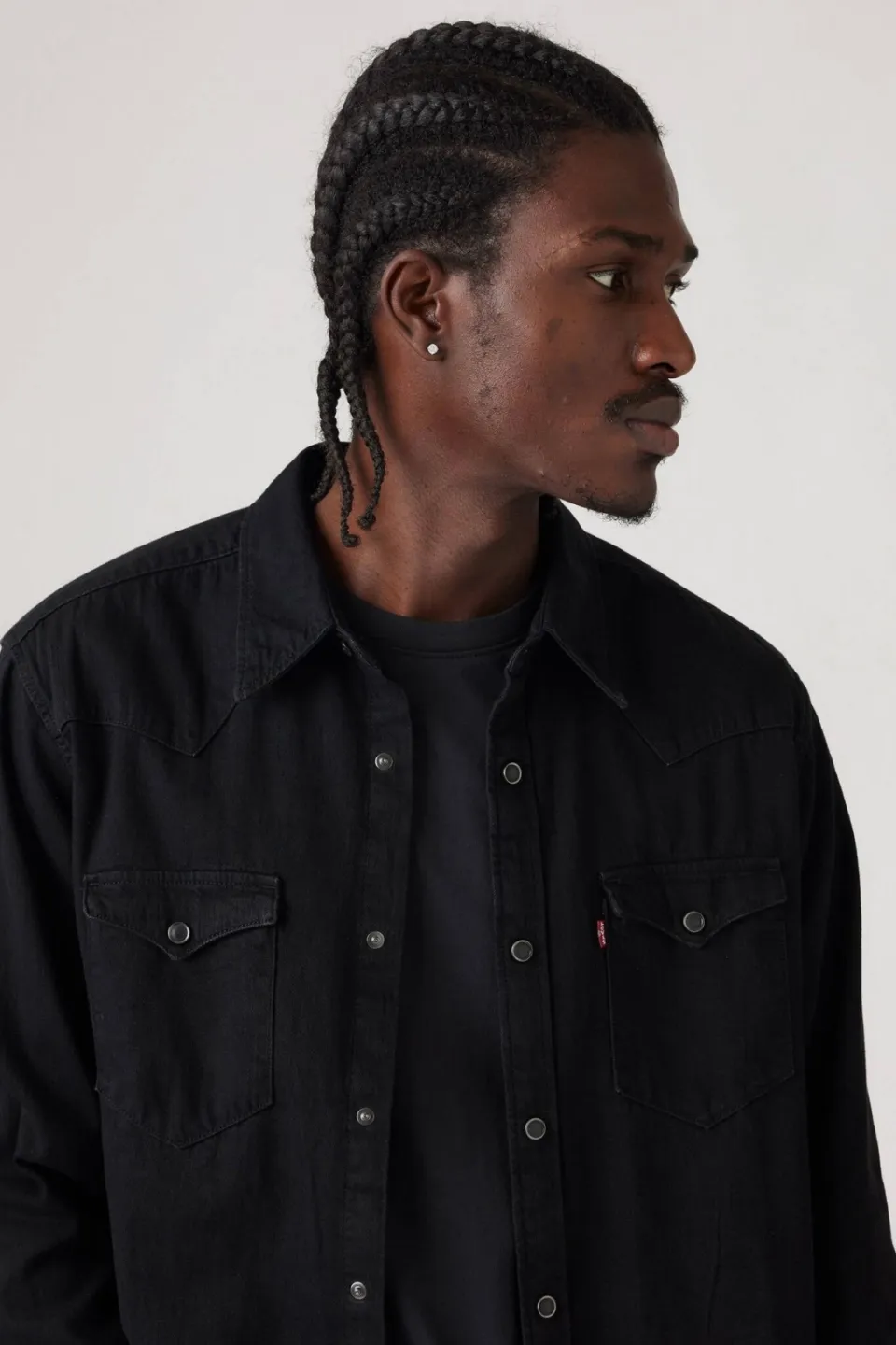 Levi's regular fit denim overhemd Barstow Western marble black, foto 3