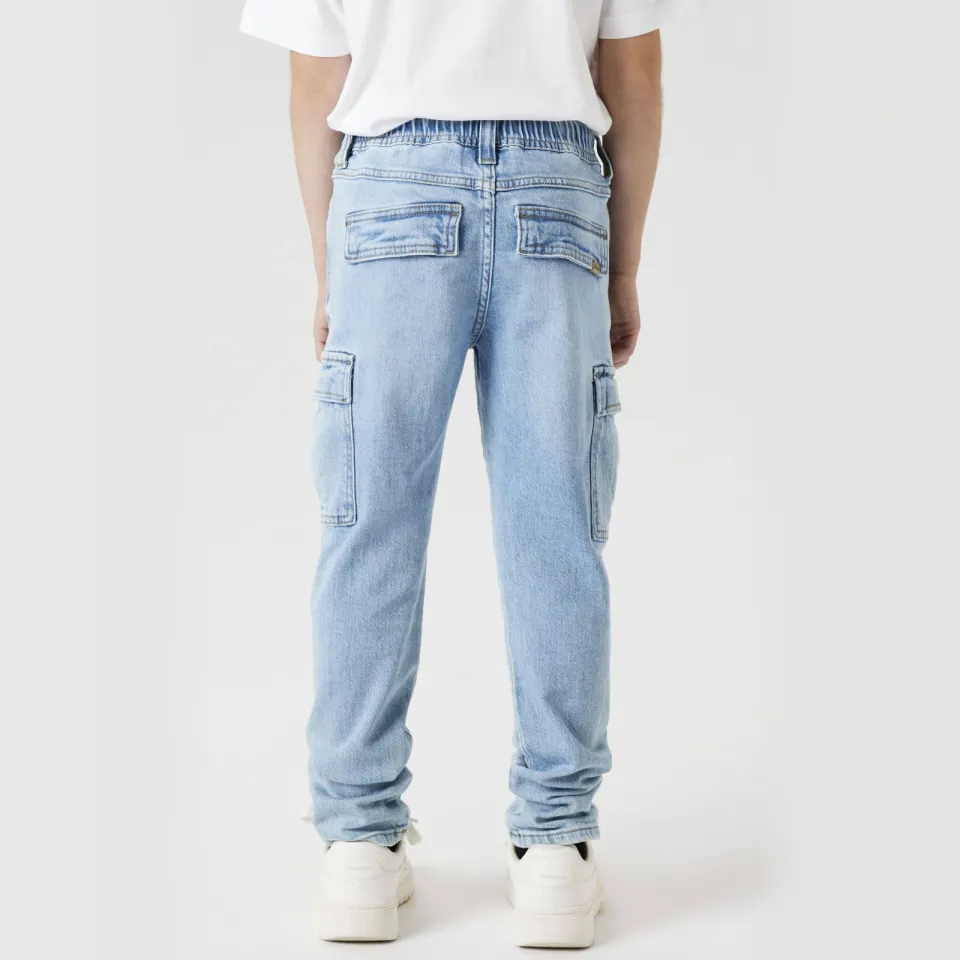 NAME IT KIDS tapered jeans light blue denim, foto 3