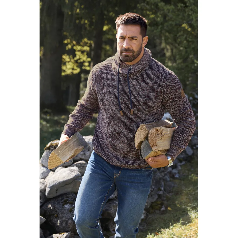 Jan Vanderstorm +FIT Collectie gebreide trui LARNO donkerrood