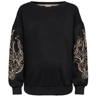 Only MATERNITY rechtvallende zwangerschapssweater met print Trui Zwart