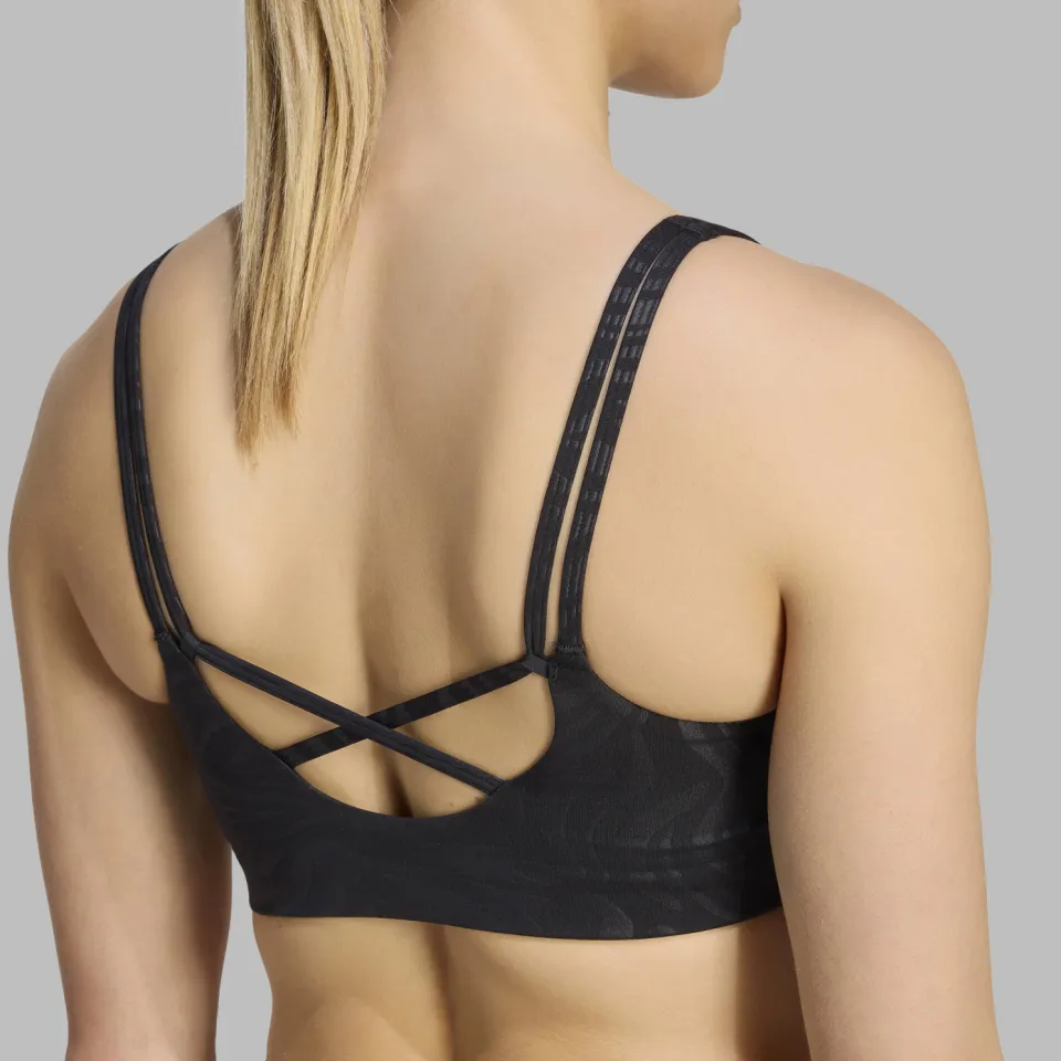 Adidas All Me Essentials Graphic Light Support sportbeha zwart, foto 8
