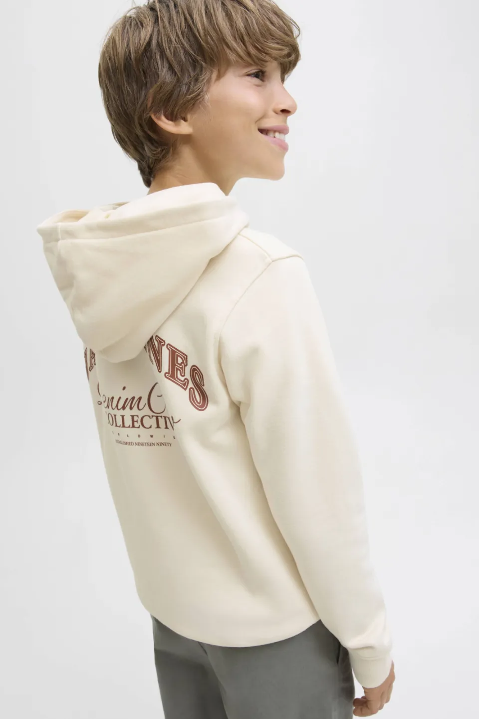 Jack & Jones JUNIOR hoodie met backprint ecru, foto 5