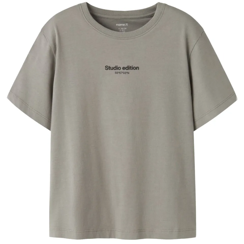 NAME IT t-shirt grijs met tekstopdruk, foto 2