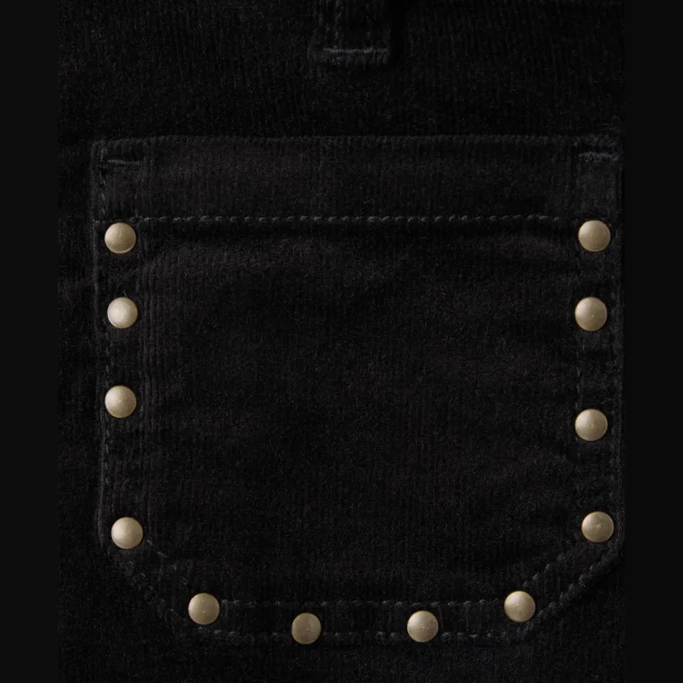 Mango Kids corduroy flared broek met studs zwart, foto 2