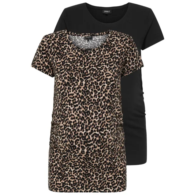 Only Maternity zwangerschapsshirt bruin/zwart