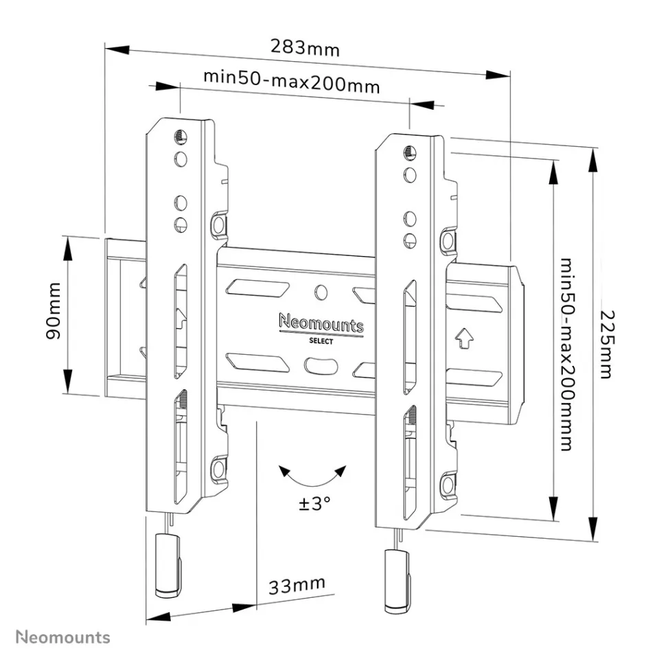 Neomounts by Newstar WL30S-850BL12 tv-beugel zwart