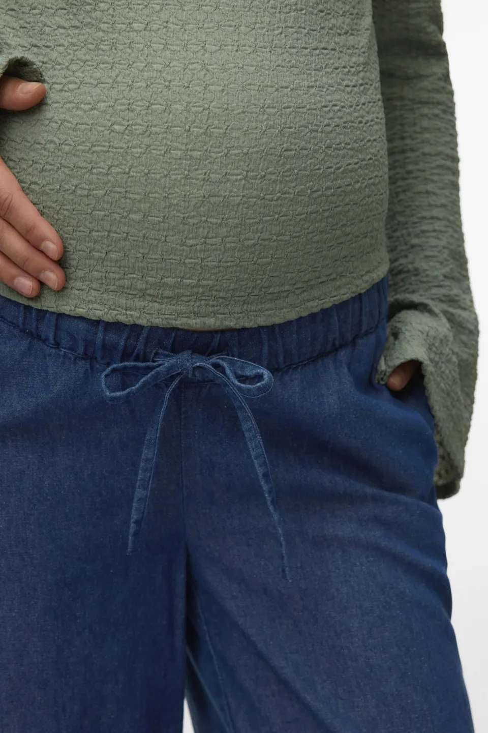 Mamalicious straight zwangerschapsbroek medium blue denim, foto 5