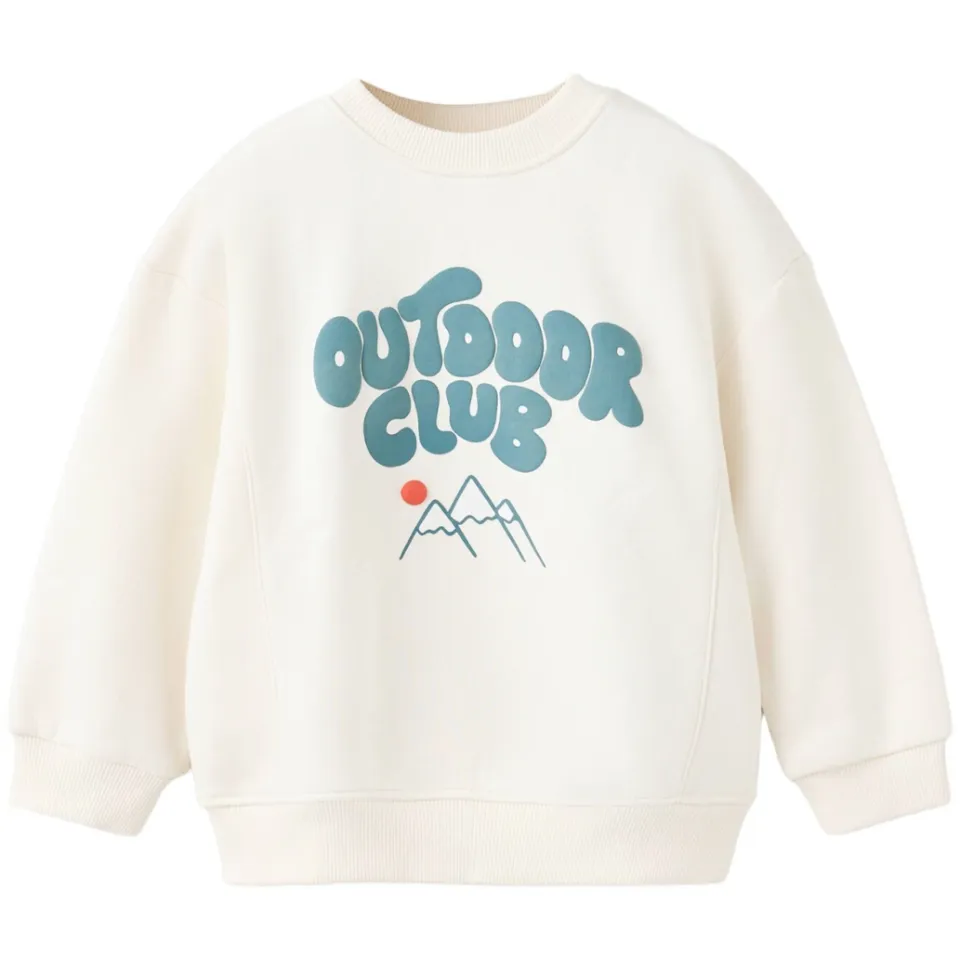 Mango Kids rechtvallende sweater met tekst - ecru, foto 2