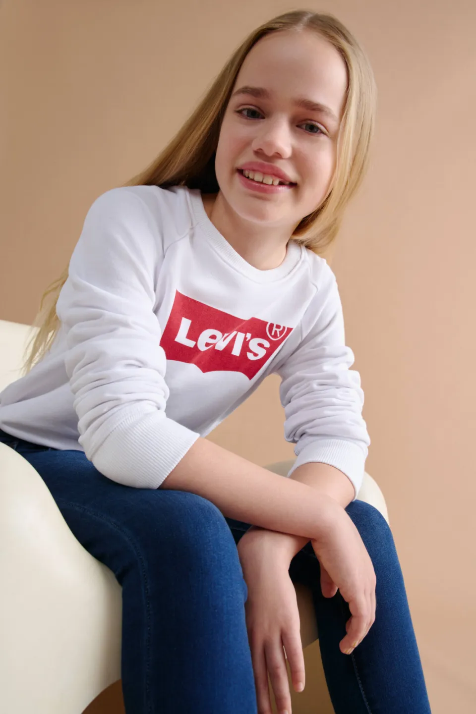 Levi's Kids sweater Key item met logo wit, foto 6