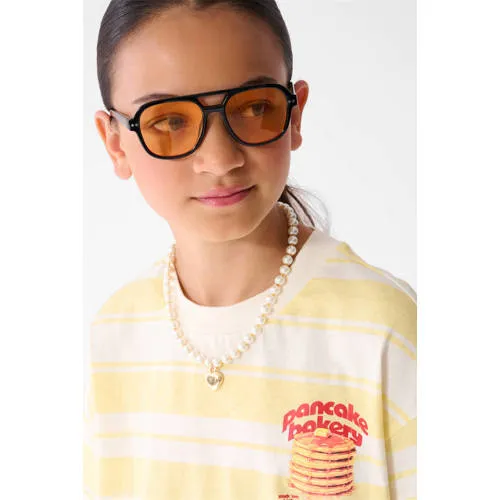 Shoeby gestreept t-shirt lichtgeel, foto 8