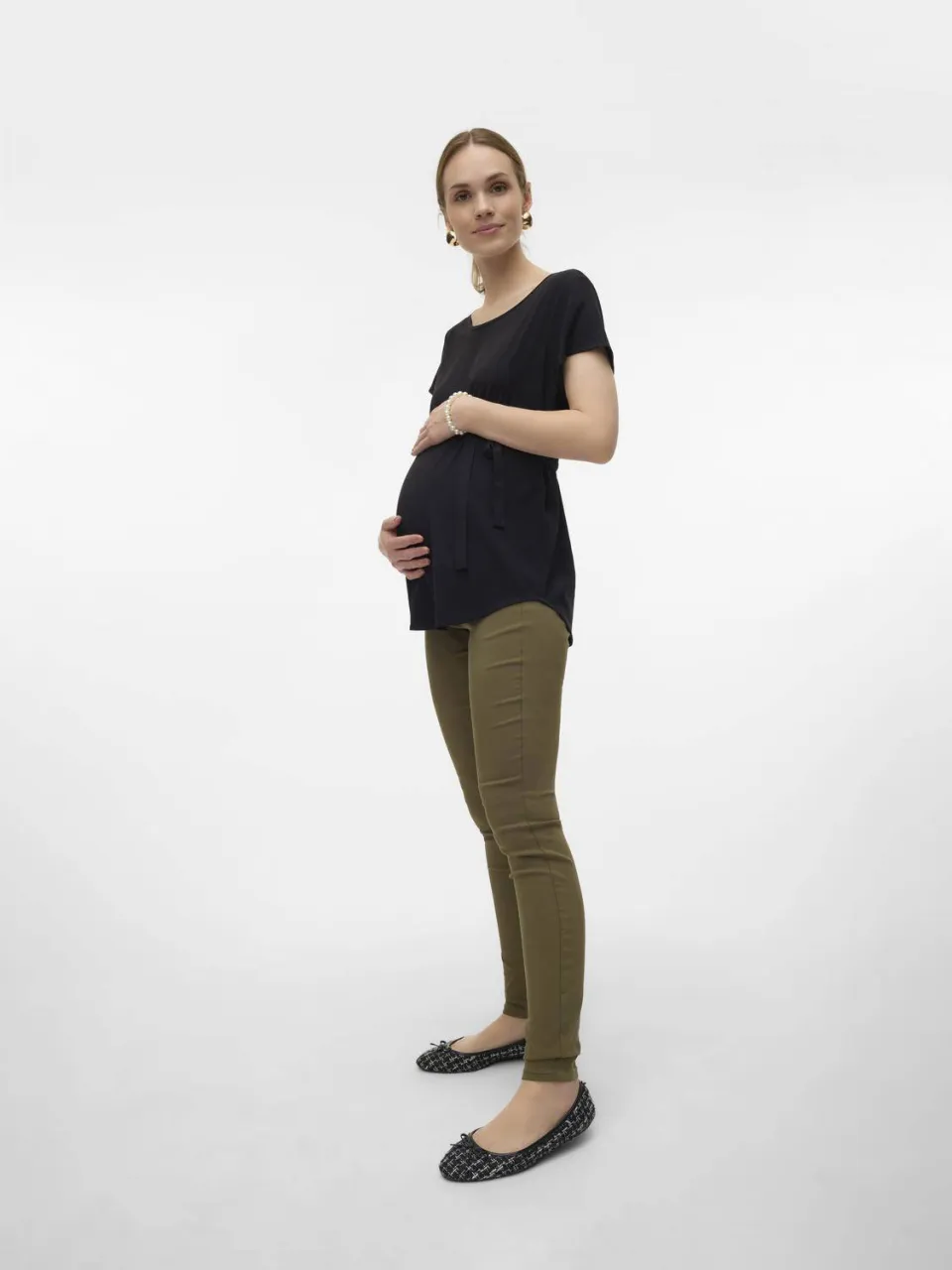 Vero Moda VMMELVA skinny zwangerschapstregging olijfgroen, foto 4