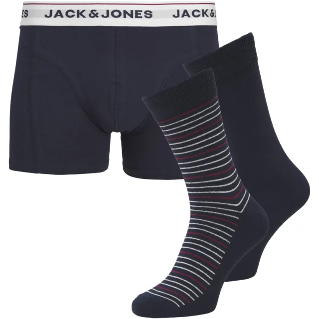 Jack & Jones ADDITIONALS giftbox boxershort + 2 paar sokken - donkerblauw (set van 3)