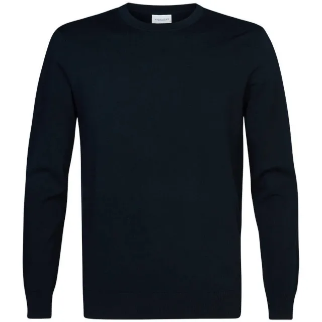 Profuomo zijden regular fit trui - donkerblauw Navy