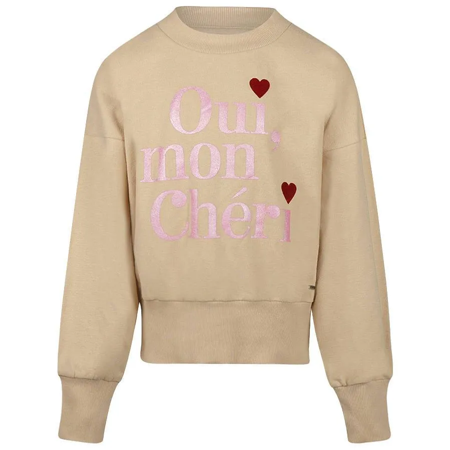 No Way Monday boxy sweater met tekst - beige, foto 2