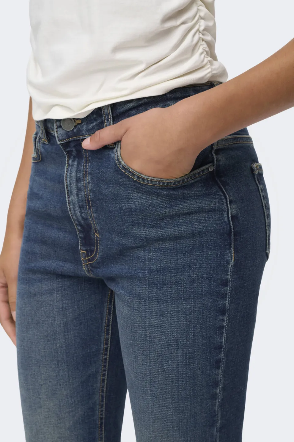 JDY high waist flared jeans dark blue denim, foto 4