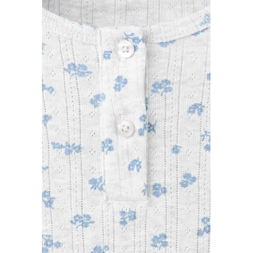 Mango gebloemde pyjama pastelgrijs pastelgrijs/blauw, foto 2