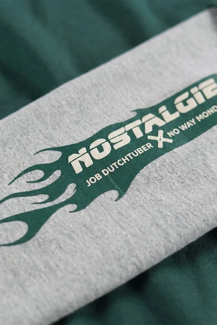No Way Monday X Job Dutchtuber oversized longsleeve met tekst - groen/grijs, foto 7