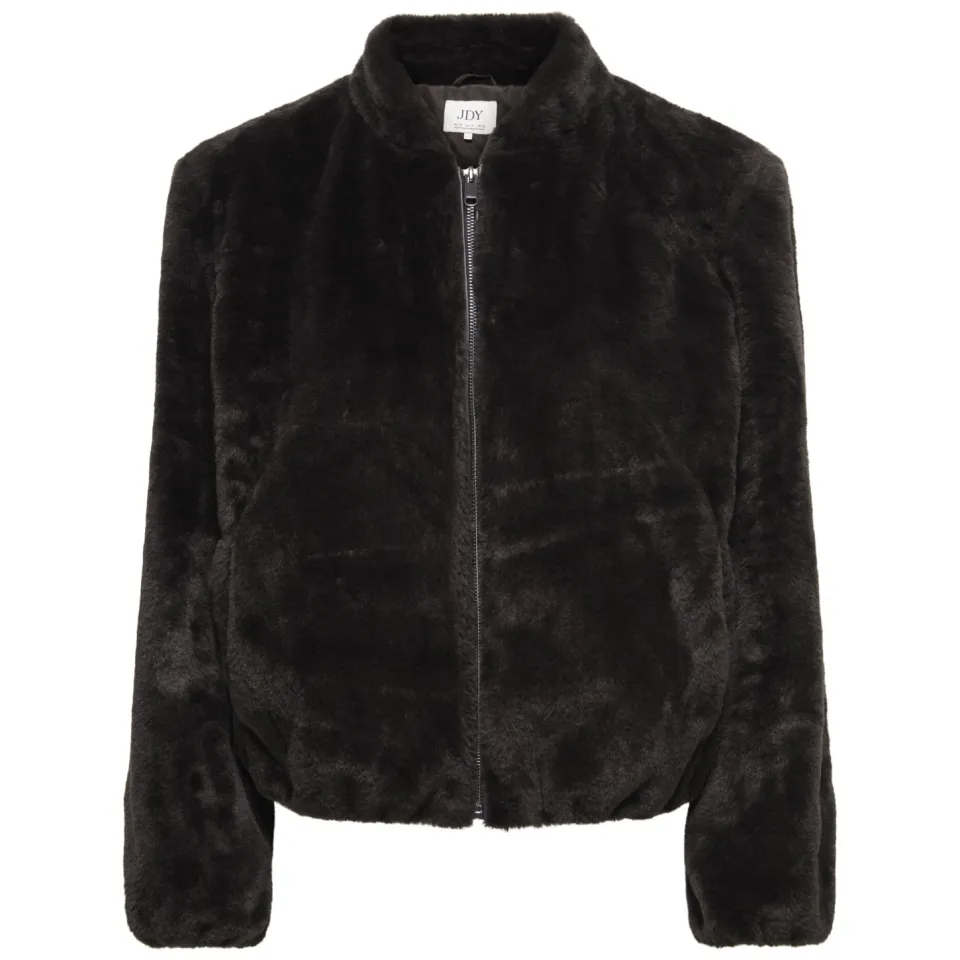 JDY faux fur jas - bruin, foto 2
