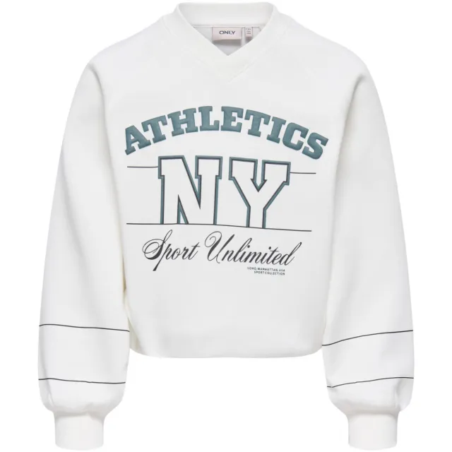 Only KIDS ONLY GIRL rechtvallende sweater met print - wit