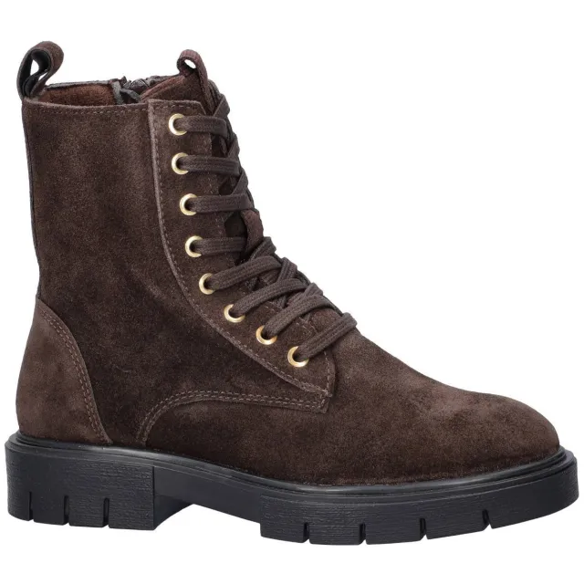 Nelson Kids suède enkelboots met profielzool - bruin