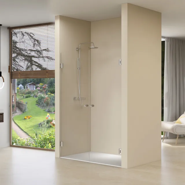 Van Rijn Dubbele Nisdeuren Van Rijn ST01 Helder Glas 100x200 cm 8 mm Zwart