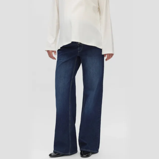 Mamalicious MLMALAGA zwangerschaps wide leg jeans - donkerblauw, foto 4