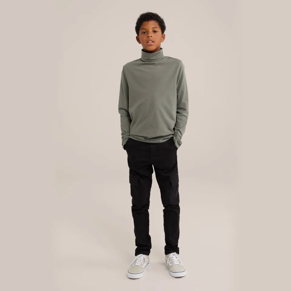 WE Fashion longsleeve met col groen Darkness