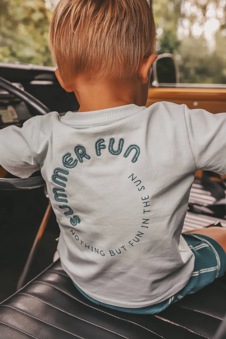 Your Wishes T-shirt met backprint grijsblauw, foto 3