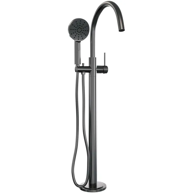 Brauer Badkraan Vrijstaand Brauer Gunmetal Carving met Handdouche 3-Standen Geborsteld Gunmetal