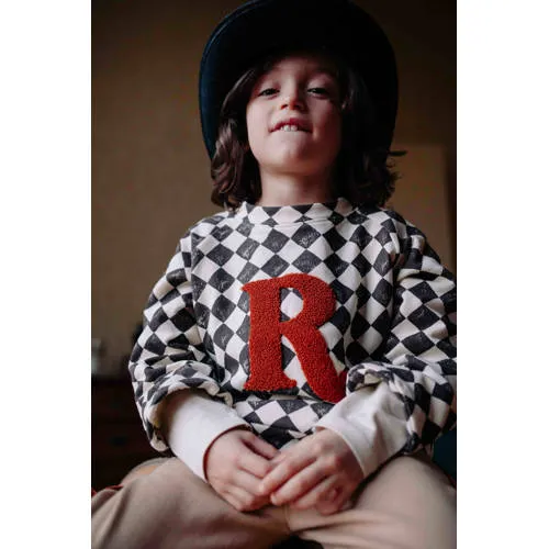 Riffle Amsterdam geruite sweater - zwart/offwhite, foto 3