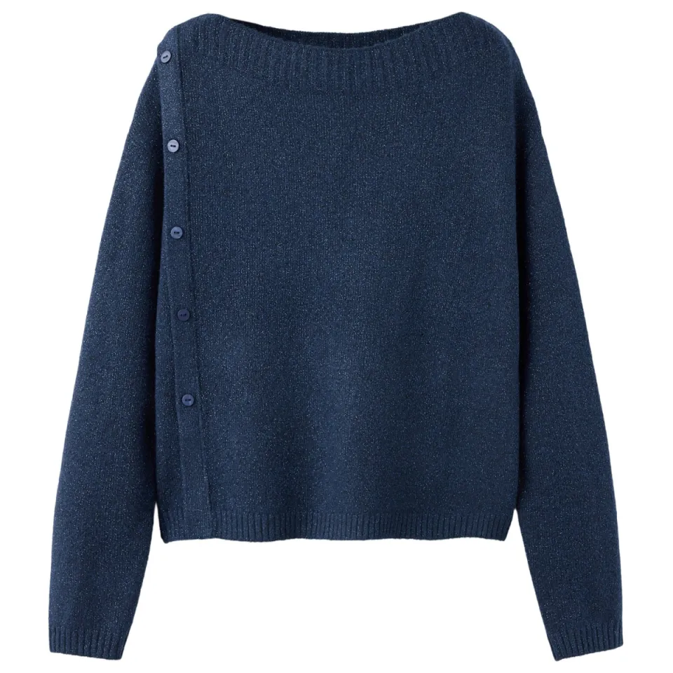 Mango TEEN gebreide trui met glitters - marineblauw, foto 2