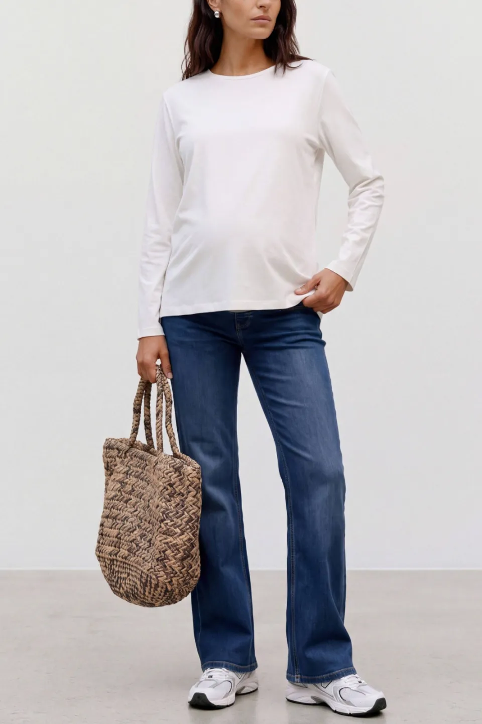 Mamalicious high waist zwangerschaps flared jeans dark blue denim Dark Medium Blue Denim