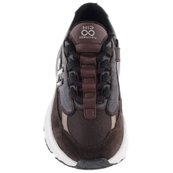 Hip leren sneakers donkerbruin, foto 2